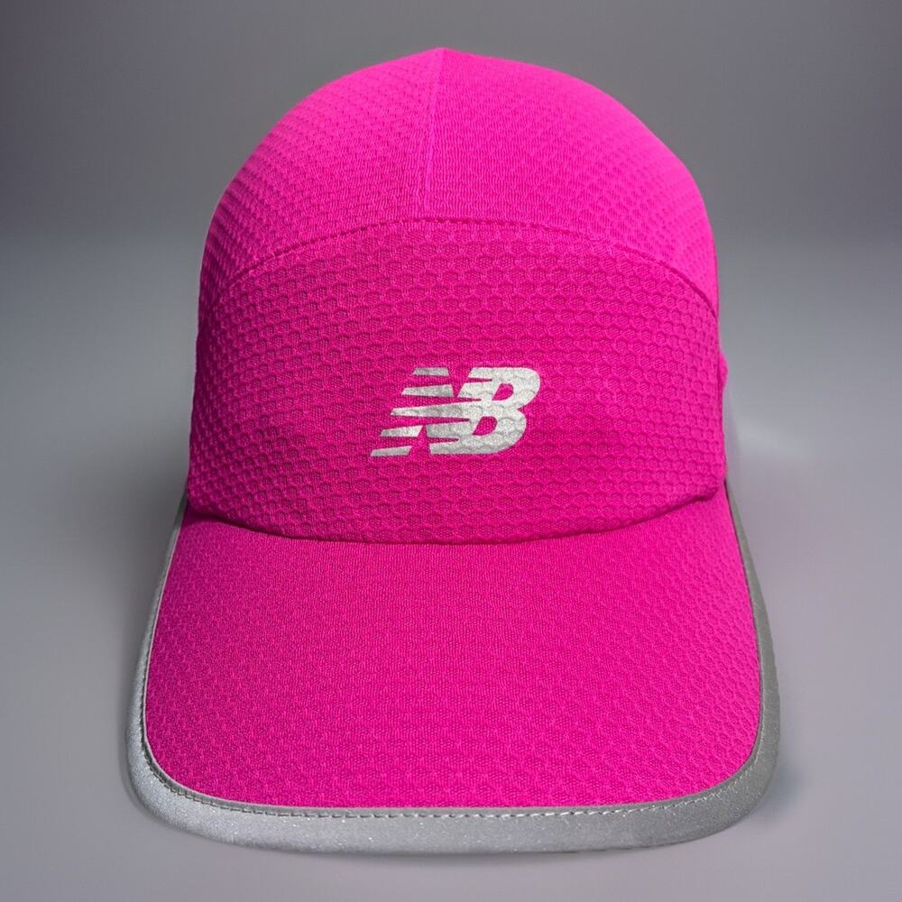 NEW New Balance 5 Panel Performance Run Hat Cap Drift Fuscia Running